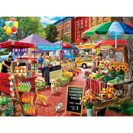 Farmer's Market - Town Square Booths 750 Piece Jigsaw Puzzle - Just $14.99! Shop now at Retro Gaming of Denver