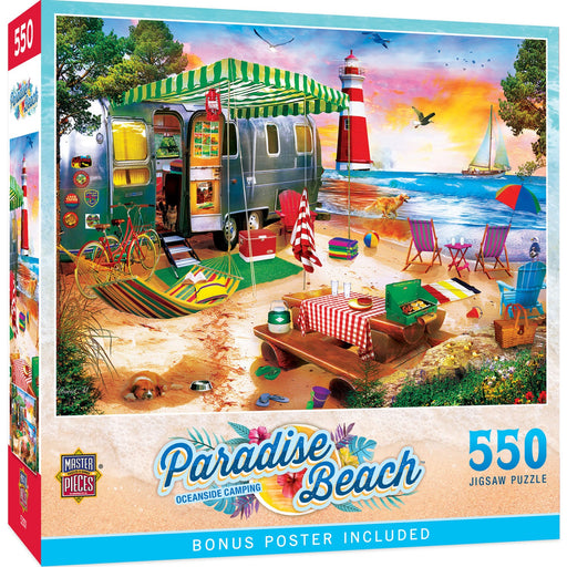 Paradise Beach - Oceanside Camping 550 Piece Jigsaw Puzzle - Just $14.99! Shop now at Retro Gaming of Denver