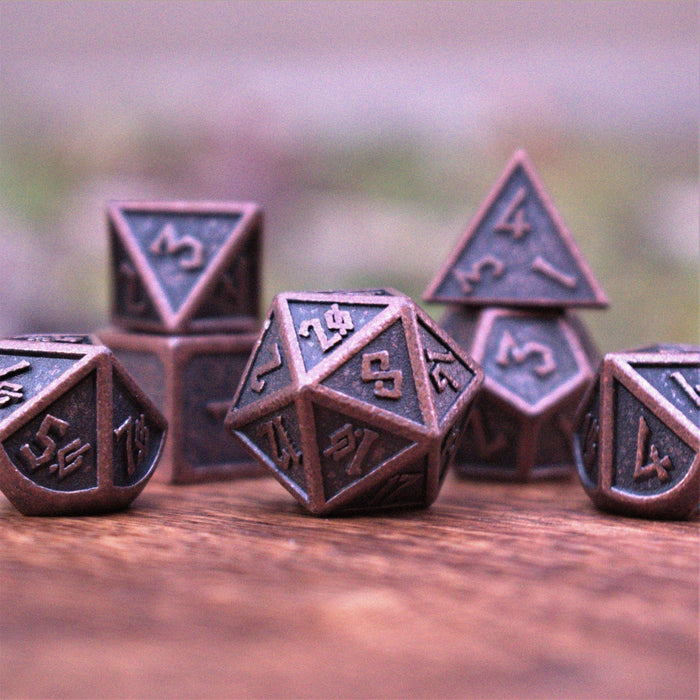 Elder Runes Battle-Worn Bronze Metal Dice Set - Just $39.99! Shop now at Retro Gaming of Denver