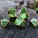 Elder Runes Emerald And Gold Metal Dice Set - Just $39.99! Shop now at Retro Gaming of Denver