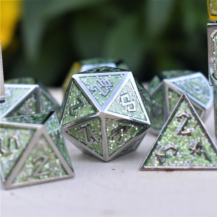 Elder Runes Fairie's Meadow Metal Dice Set - Just $39.99! Shop now at Retro Gaming of Denver