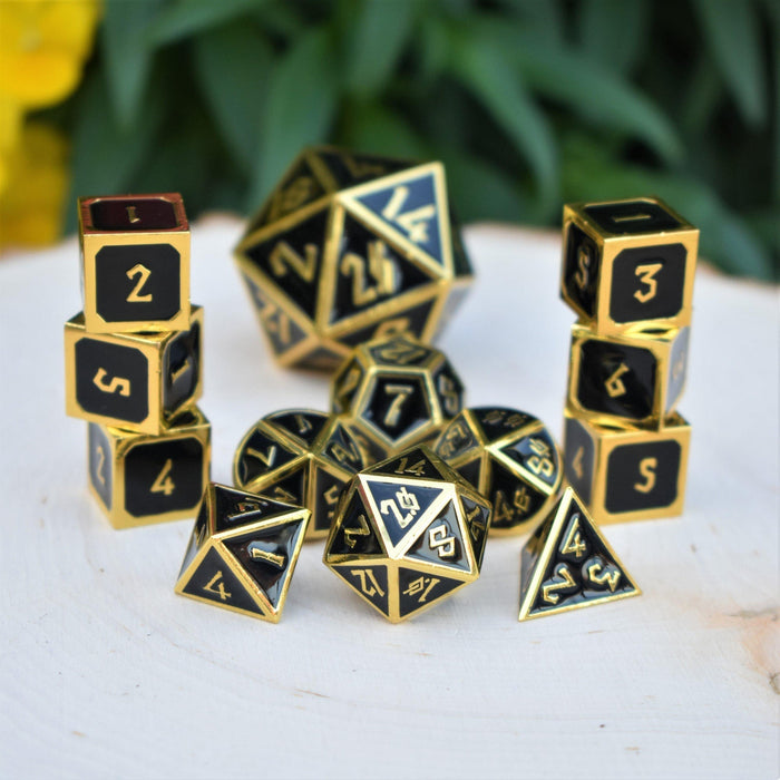 Elder Runes Gold And Shadow Metal Dice Set - Just $39.99! Shop now at Retro Gaming of Denver