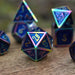 Elder Runes Iridescent And Blue Glitter Metal Dice Set - Just $39.99! Shop now at Retro Gaming of Denver