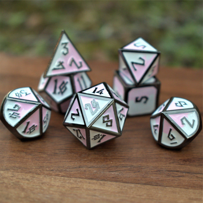 Elder Runes Strawberry Milkshake Metal Dice Set - Just $39.99! Shop now at Retro Gaming of Denver