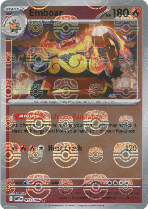 Emboar (013/086) (Master Ball Pattern) [Scarlet & Violet: White Flare] - for just $9.60! 