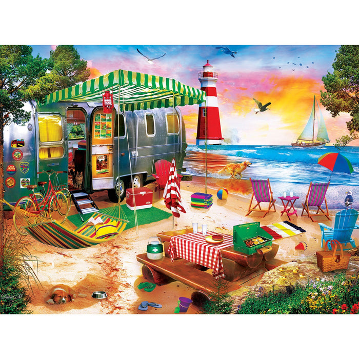 Paradise Beach - Oceanside Camping 550 Piece Jigsaw Puzzle - Just $14.99! Shop now at Retro Gaming of Denver