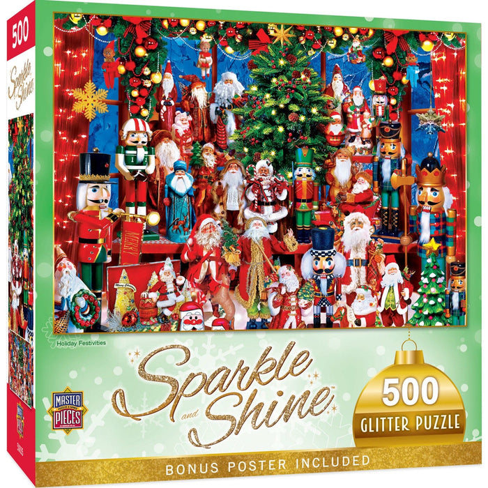 Sparkle & Shine - Holiday Festivities 500 Piece Glitter Jigsaw Puzzle - for just $7.99! 