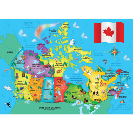 Explorers - Canada Map 60 Piece Jigsaw Puzzle - Just $9.99! Shop now at Retro Gaming of Denver