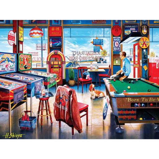 Drive-Ins, Diners & Dives - Pockets Pool & Pub 550 Piece Jigsaw Puzzle - Just $14.99! Shop now at Retro Gaming of Denver