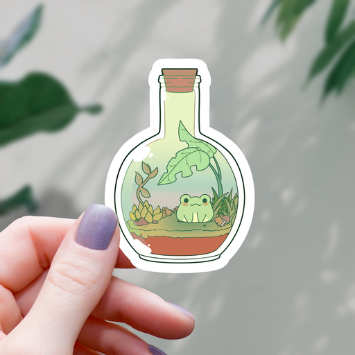Kawaii Frog In A Bottle Sticker - 3" - for just $3.50! 