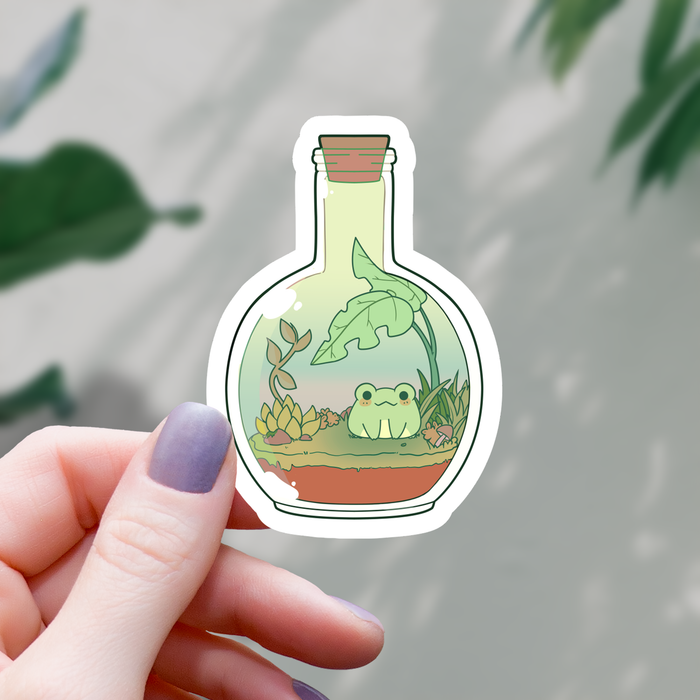 Kawaii Frog In A Bottle Sticker - 3" - for just $3.50! 