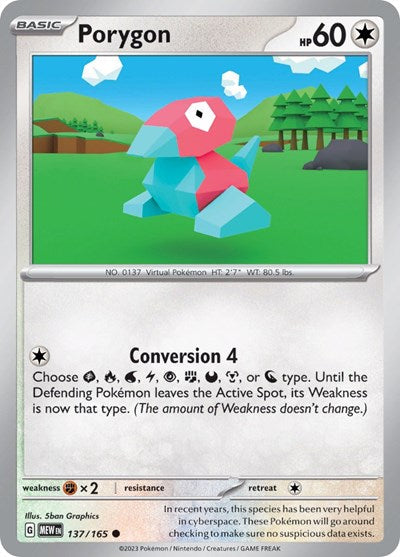 Porygon (Scarlet and Violet: 151) Near Mint Reverse Holofoil - for just $0.16! 