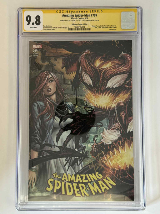 [Double Signed by Tyler Kirkham | Stan Lee] Amazing Spider-Man #799 CGC 9.8 Yellow Label Exclusive Var - for just $999.99! 