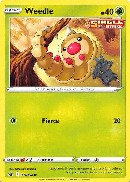 Weedle (001/198) [Sword & Shield: Chilling Reign] - for just $0.10! 