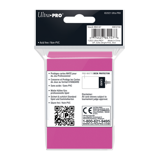 Ultra PRO: Standard 50ct Sleeves - PRO-Matte (Bright Pink) - Just $0! Shop now at Retro Gaming of Denver