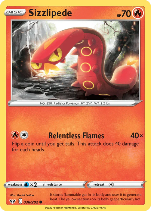 Sizzlipede (038/202) [Sword & Shield: Base Set] - for just $0.10! 