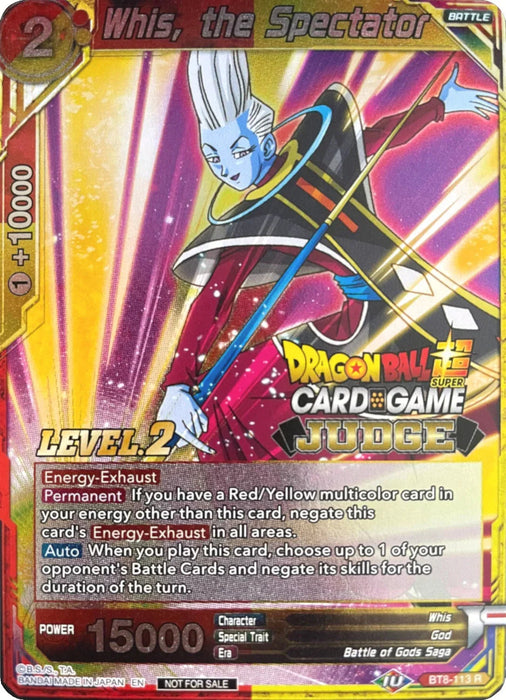 Whis, the Spectator (Level 2) (BT8-113) [Judge Promotion Cards] - for just $20! 