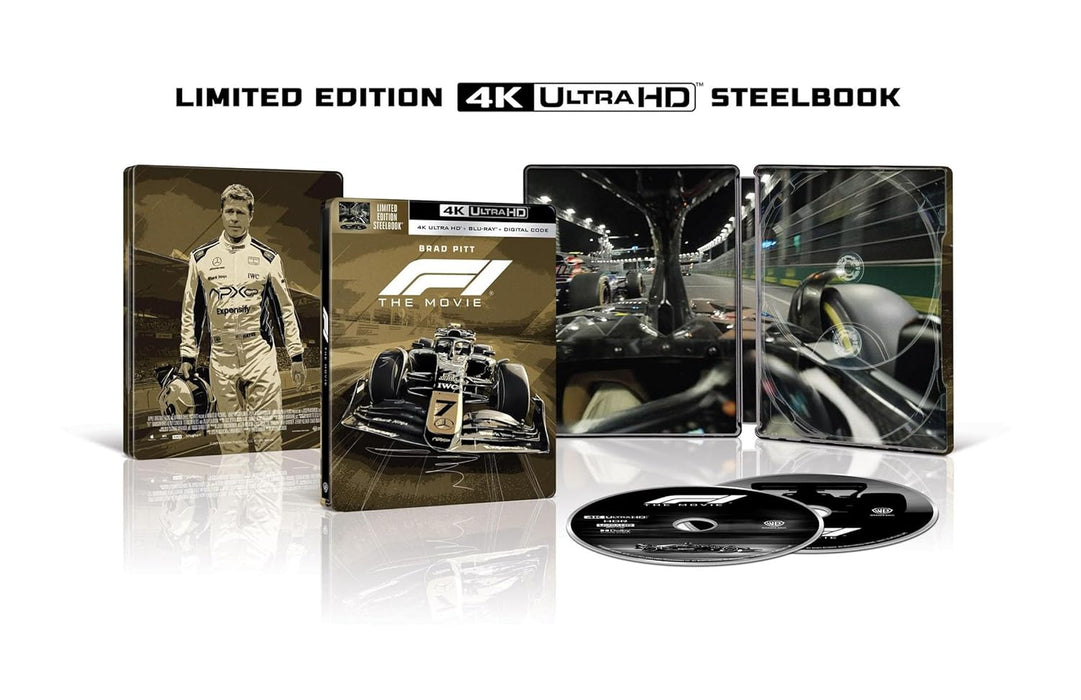 F1: The Movie - Limited Edition Steelbook (4K Ultra HD + Blu-ray + Digital) - for just $64.99! 