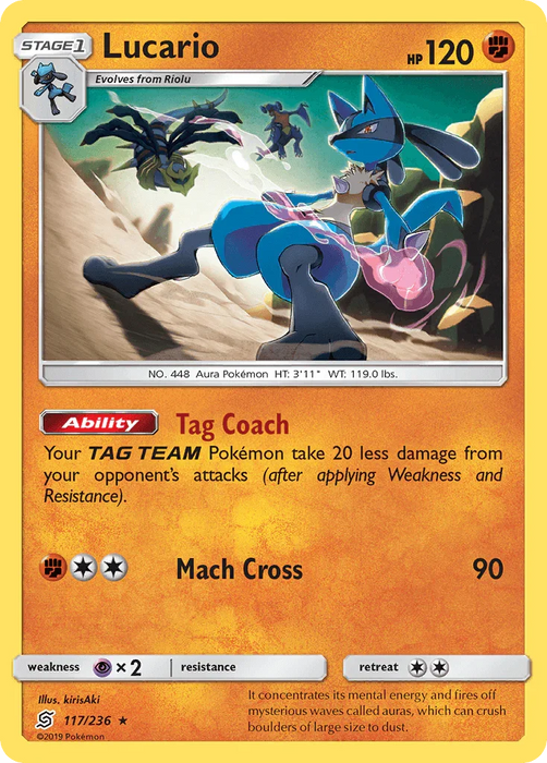 Lucario (117/236) [Sun & Moon: Unified Minds] - for just $1.80! 