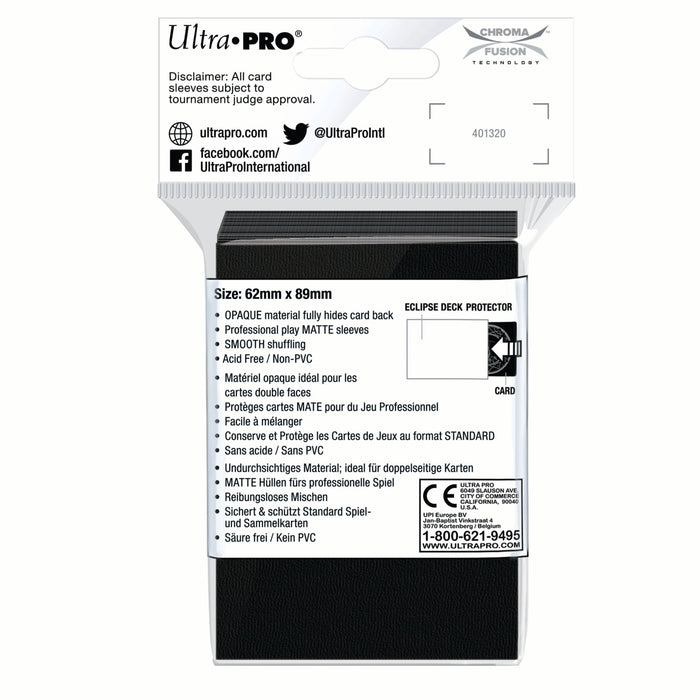 Ultra PRO: Small 60ct Sleeves - Eclipse Matte (Jet Black) - Just $0! Shop now at Retro Gaming of Denver