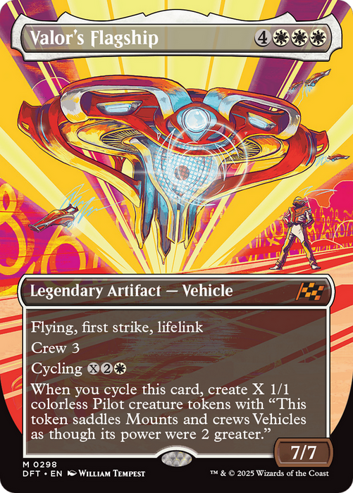 Valor's Flagship (DFT-298) - Aetherdrift (Borderless) Foil - for just $0.47! 