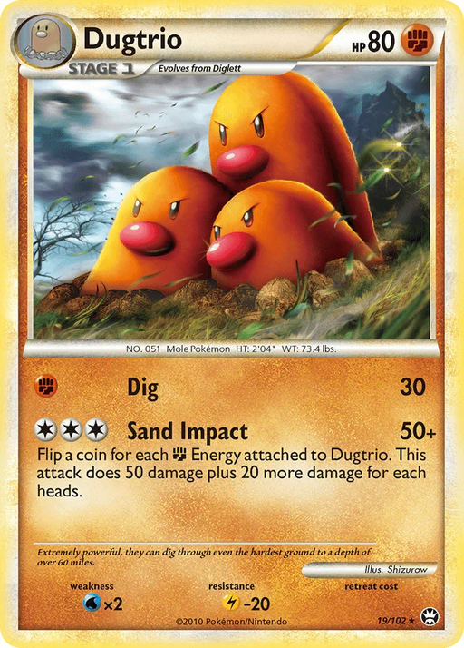 Dugtrio (19/102) [HeartGold & SoulSilver: Triumphant] - for just $0.45! 