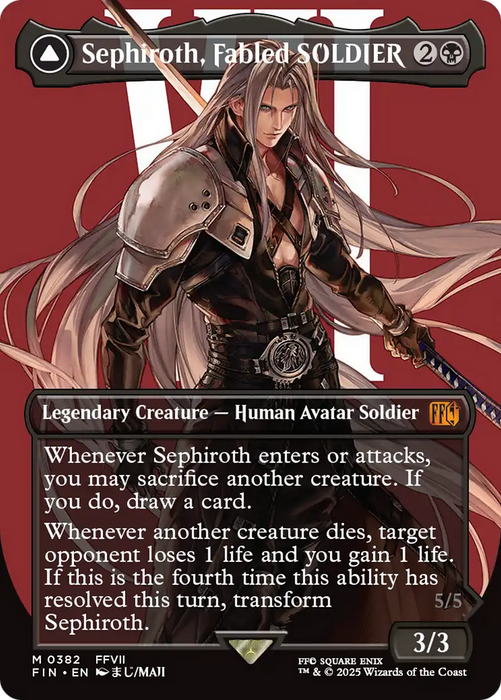 Sephiroth, Fabled SOLDIER (Borderless) (0382) (FIN-382) - FINAL FANTASY (Borderless) Foil - for just $28.87! 