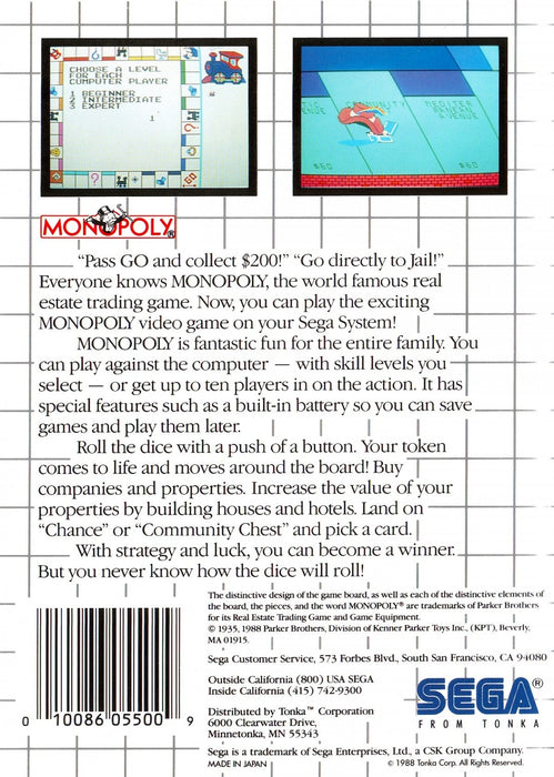 Monopoly – Sega Master System (SMS) - for just $7.99! 
