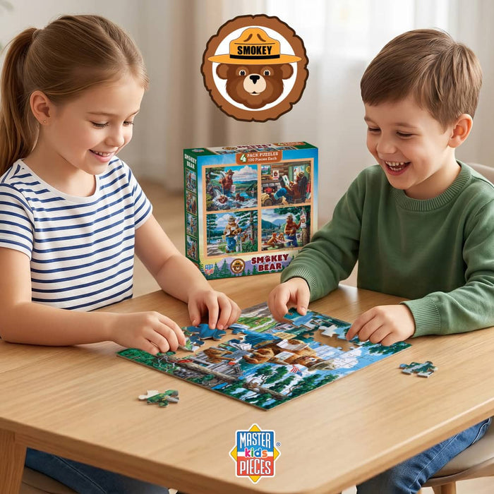 Smokey Bear 100 Piece Jigsaw Puzzles 4-Pack - for just $14.99! 