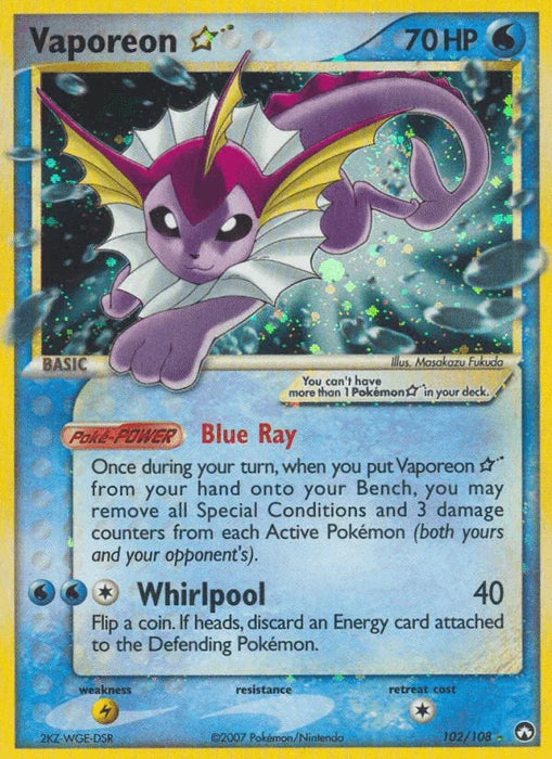Vaporeon Star (102/108) [EX: Power Keepers] - for just $360.40! 
