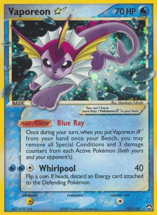 Vaporeon Star (102/108) [EX: Power Keepers] - for just $560! 