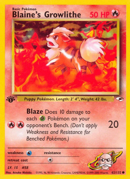 Blaine's Growlithe (62/132) [Gym Heroes 1st Edition] - for just $1.20! 