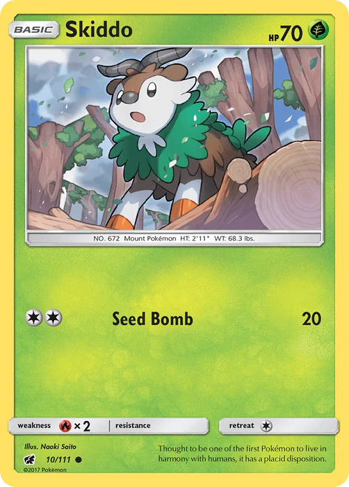 Skiddo (10/111) [Sun & Moon: Crimson Invasion] - for just $0.10! 