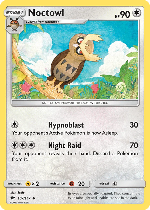 Noctowl (107/147) [Sun & Moon: Burning Shadows] - for just $0.10! 