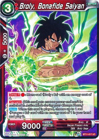 Broly, Bonafide Saiyan (BT11-017) [Vermilion Bloodline] - for just $0.10! 