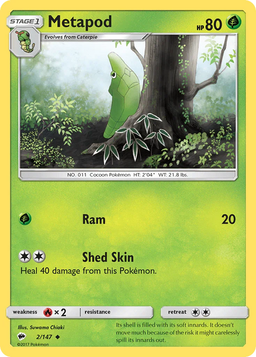 Metapod (2/147) [Sun & Moon: Burning Shadows] - for just $0.10! 