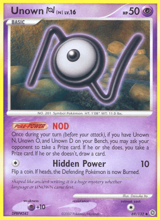 Unown N (69/132) [Diamond & Pearl: Secret Wonders] - for just $0.50! 