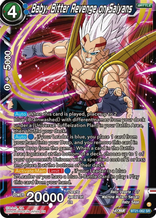 Baby, Bitter Revenge on Saiyans (BT21-062) [Wild Resurgence] - for just $0.15! 