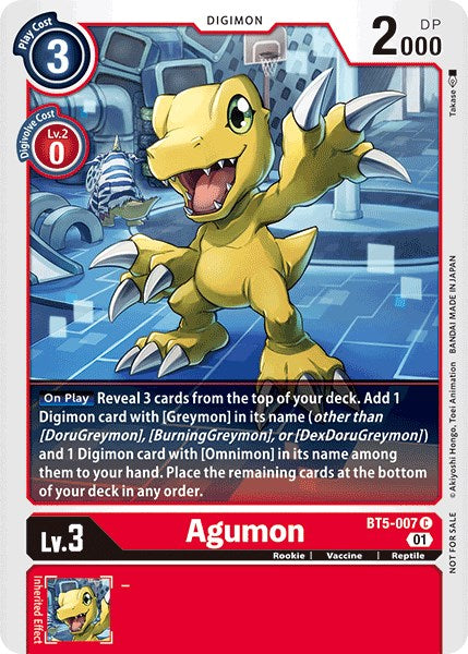 Agumon [BT5-007] (Tamer Party Vol. 4 Promo) [Battle of Omni] - Just $0.30! Shop now at Retro Gaming of Denver