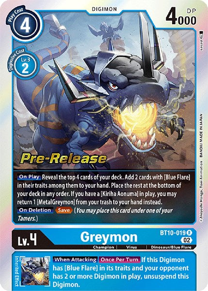 Greymon [BT10-019] [Xros Encounter Pre-Release Cards] - Just $0.65! Shop now at Retro Gaming of Denver