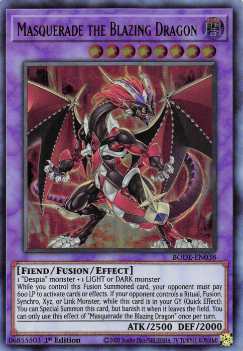 Masquerade the Blazing Dragon [BODE-EN038] Ultra Rare - for just $0.25! 