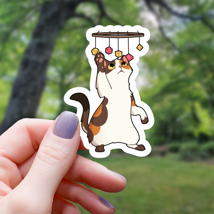 Cat Playing With Dice Sticker - 3" - for just $3.50! 