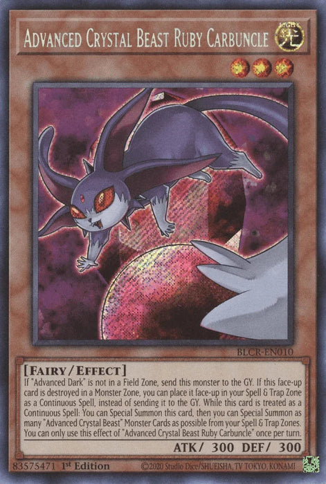 Advanced Crystal Beast Ruby Carbuncle [BLCR-EN010] Secret Rare - for just $0.20! 