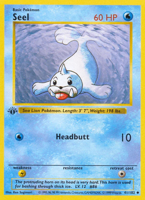 Seel (41/102) (Shadowless) [Base Set 1st Edition] - for just $6.55! 