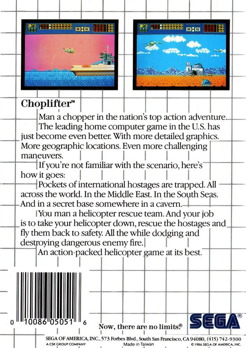 Choplifter – Sega Master System (SMS) - for just $10.99! 
