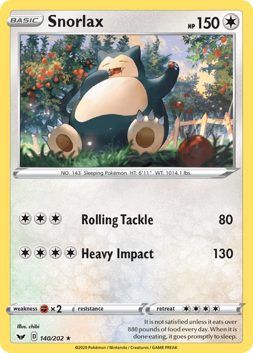 Snorlax (140/202) [Sword & Shield: Base Set] - for just $0.40! 