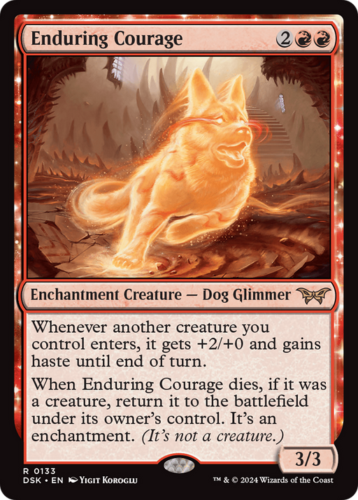 Enduring Courage (DSK-133) - Duskmourn: House of Horror: (enchantment) Foil - for just $1.03! 