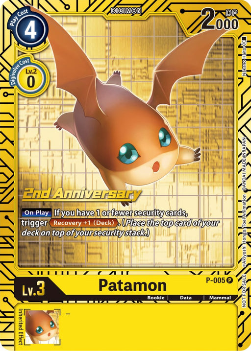 Patamon [P-005] (2nd Anniversary Card Set) [Promotional Cards] - Just $0.10! Shop now at Retro Gaming of Denver