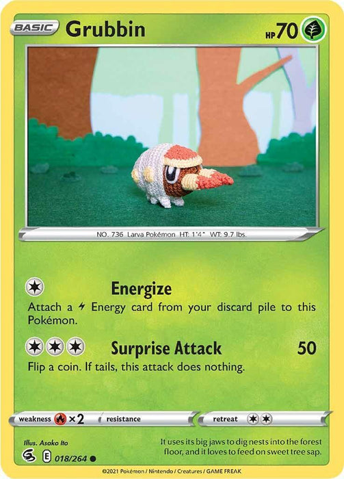 Grubbin (018/264) [Sword & Shield: Fusion Strike] - for just $0.10! 