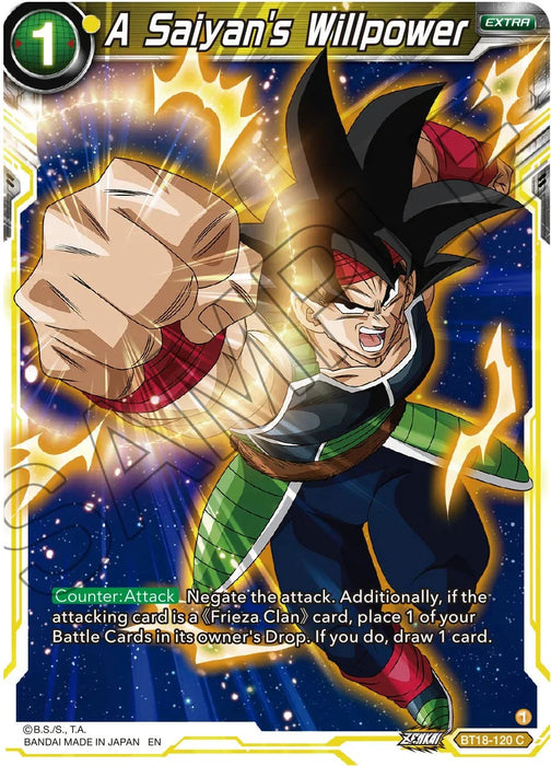A Saiyan's Willpower (BT18-120) [Dawn of the Z-Legends] - for just $0.10! 
